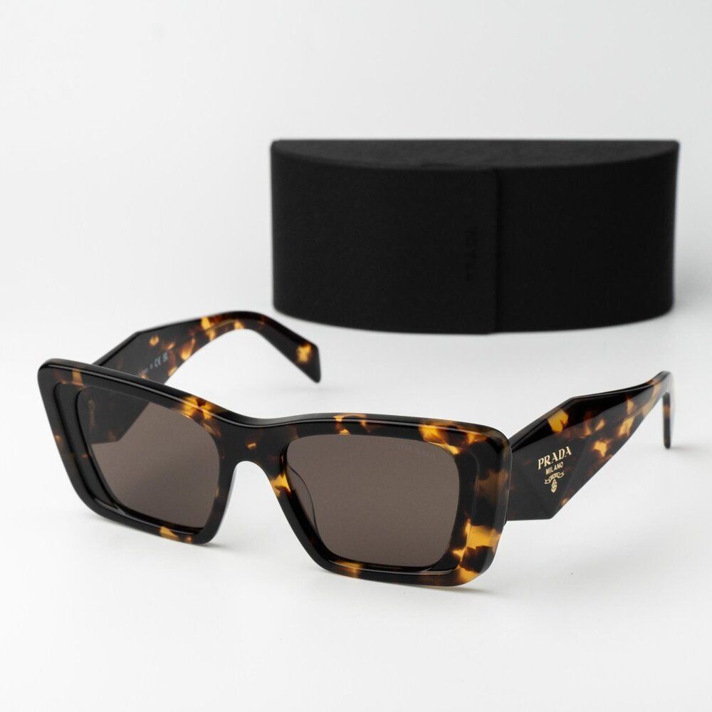 Prada Women Sunglasses Havana Honey Brown Cat Eye PR08YS 01V8C1 BRAND NEW - Picture 2 of 14